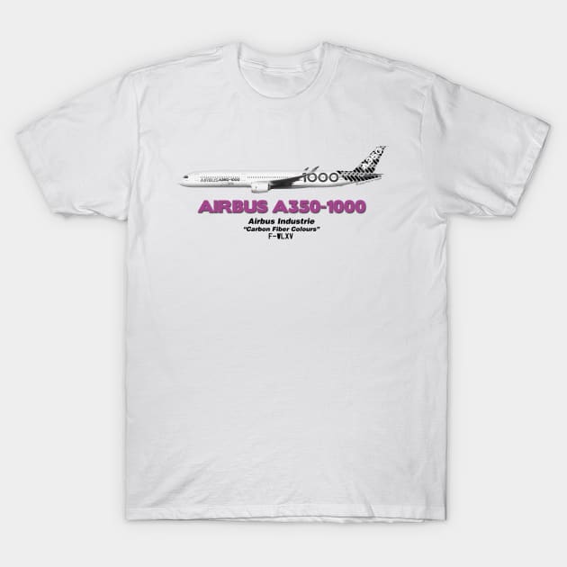 Airbus A350-1000 - Airbus Industrie "Carbon Fiber Colours" T-Shirt by TheArtofFlying